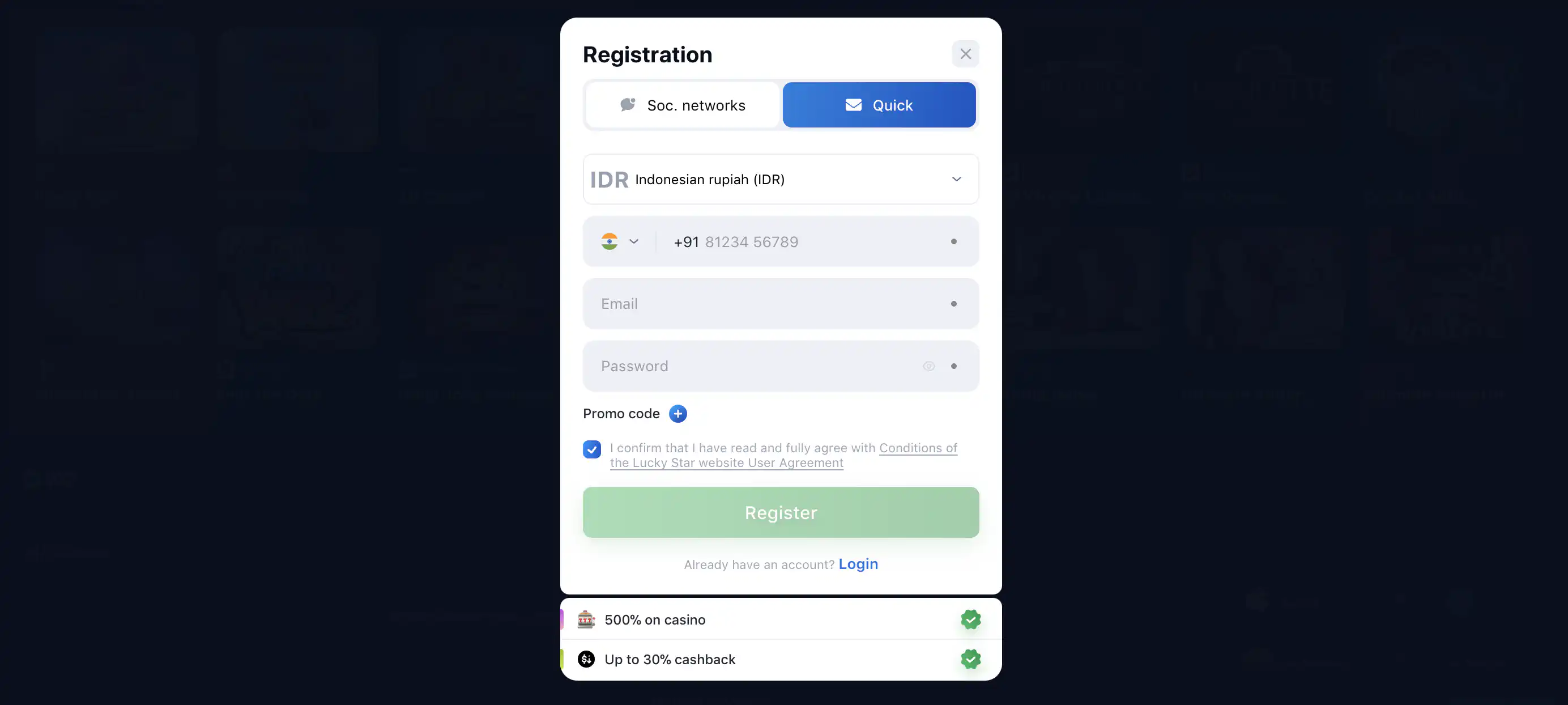  LackyStar Registration